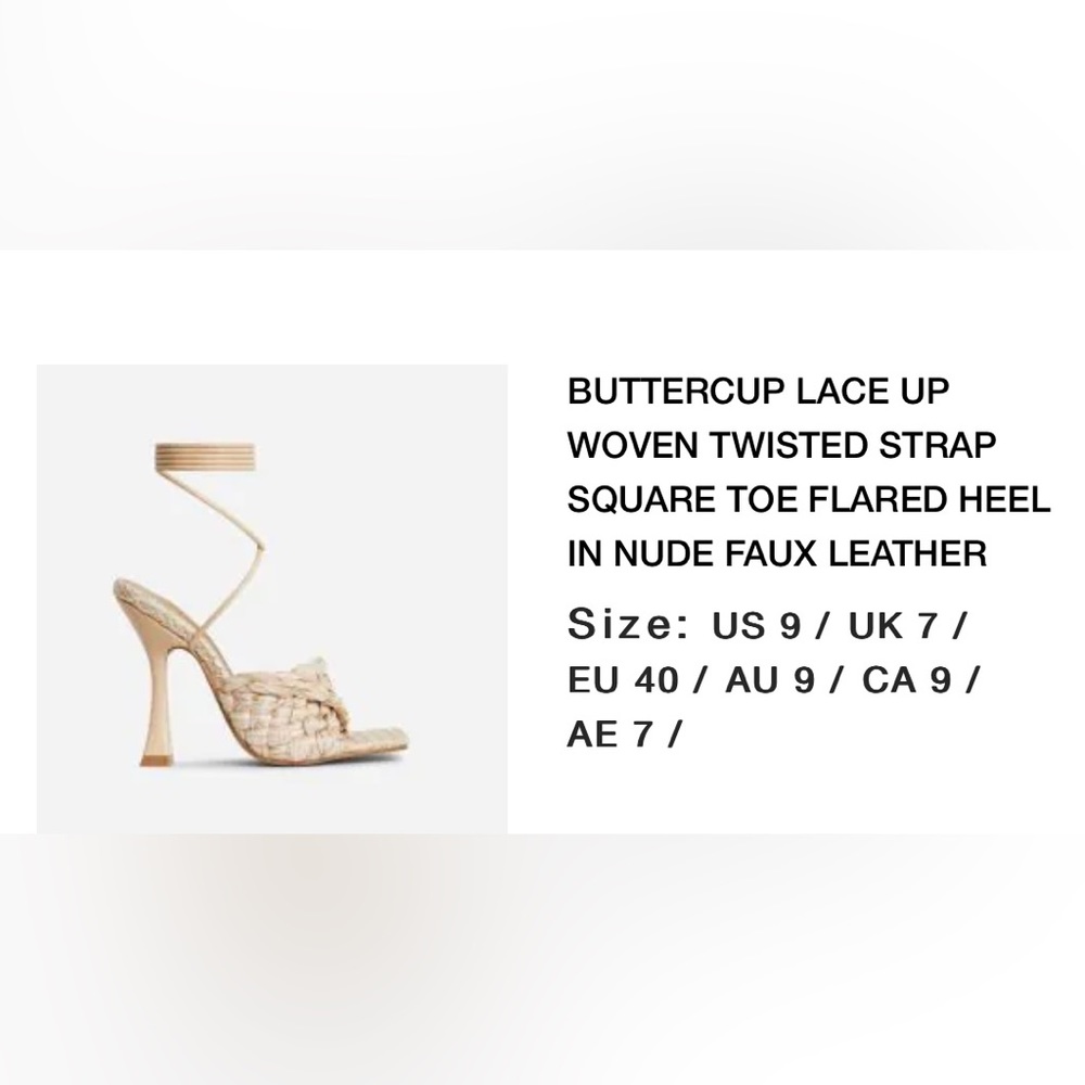 Woven strap heel.